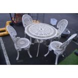 Painted Aluminium Patio Table and Four Chairs