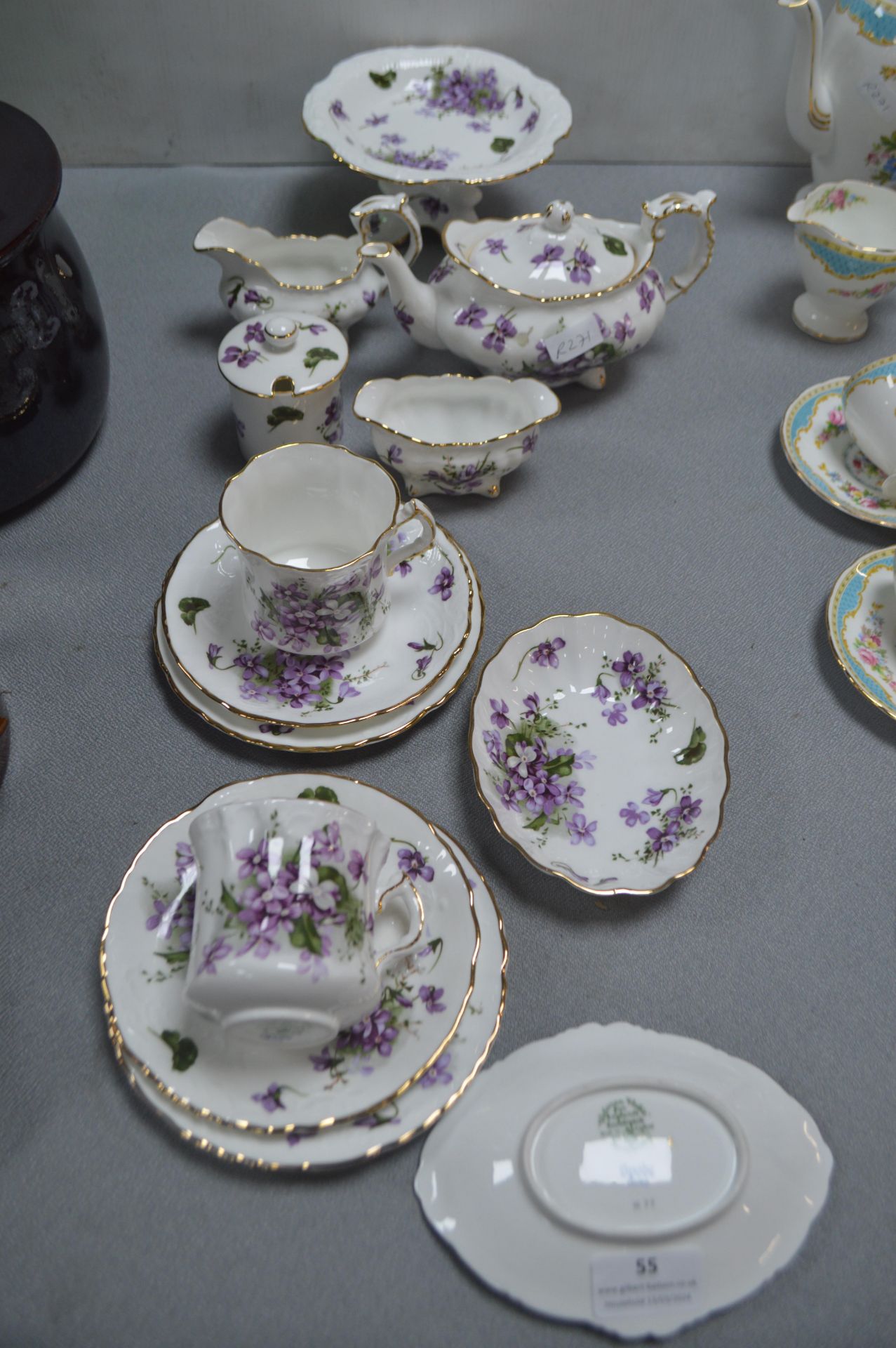 Spode Part Tea Set Victorian Violet Pattern