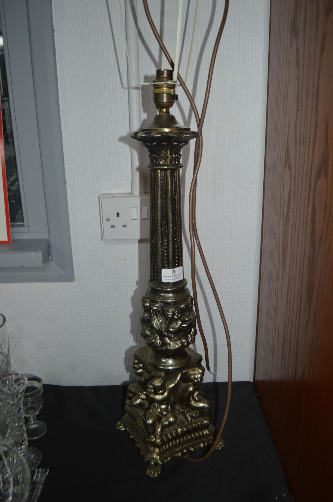 Decorative Gilded Metal Table Lamp Base