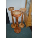 Three Turned Pine Plant Stands