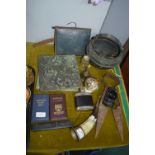 Vintage Items Including Planter, Tiles, Moneybox,