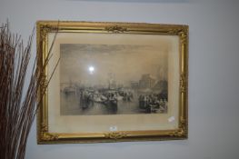 Gilt Framed Victorian Print of Venice