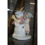 Lladro Figurine of a Girl with a Snowman