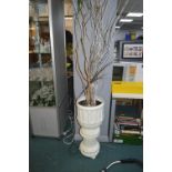 White Jardiniere with LED Twigs etc.