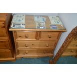 Small Pine Two Over Two Chest of Drawers