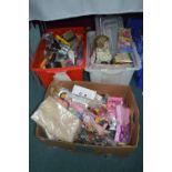 Three Boxes of Toys, Dolls, Household Goods, etc.