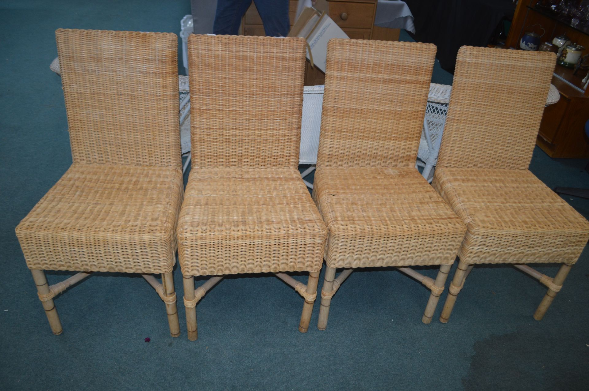 Four Wickerwork Side Chairs