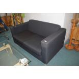 Two Seat Black Upholstered Sofa