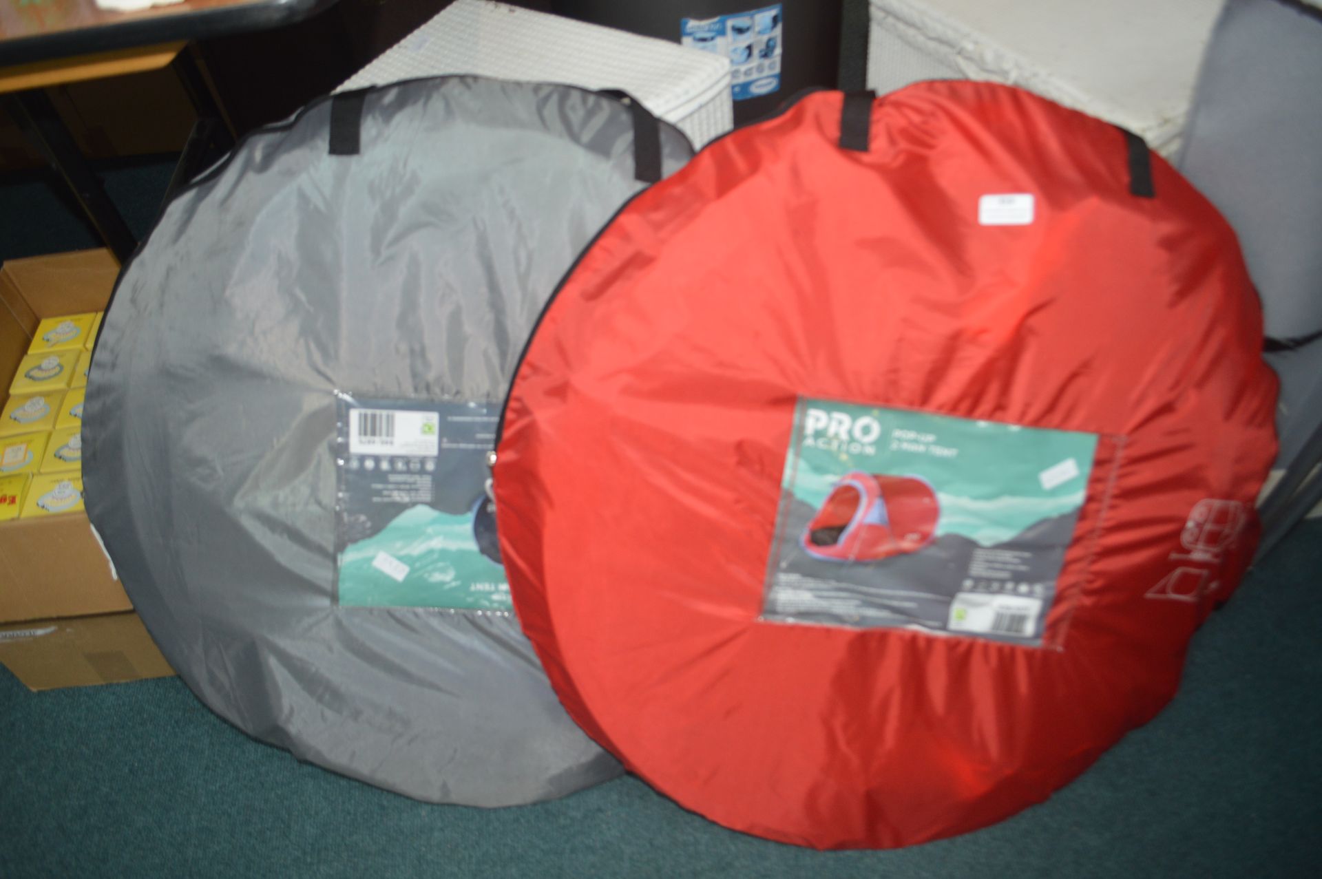 Two Pro Action Pop-Up Tents