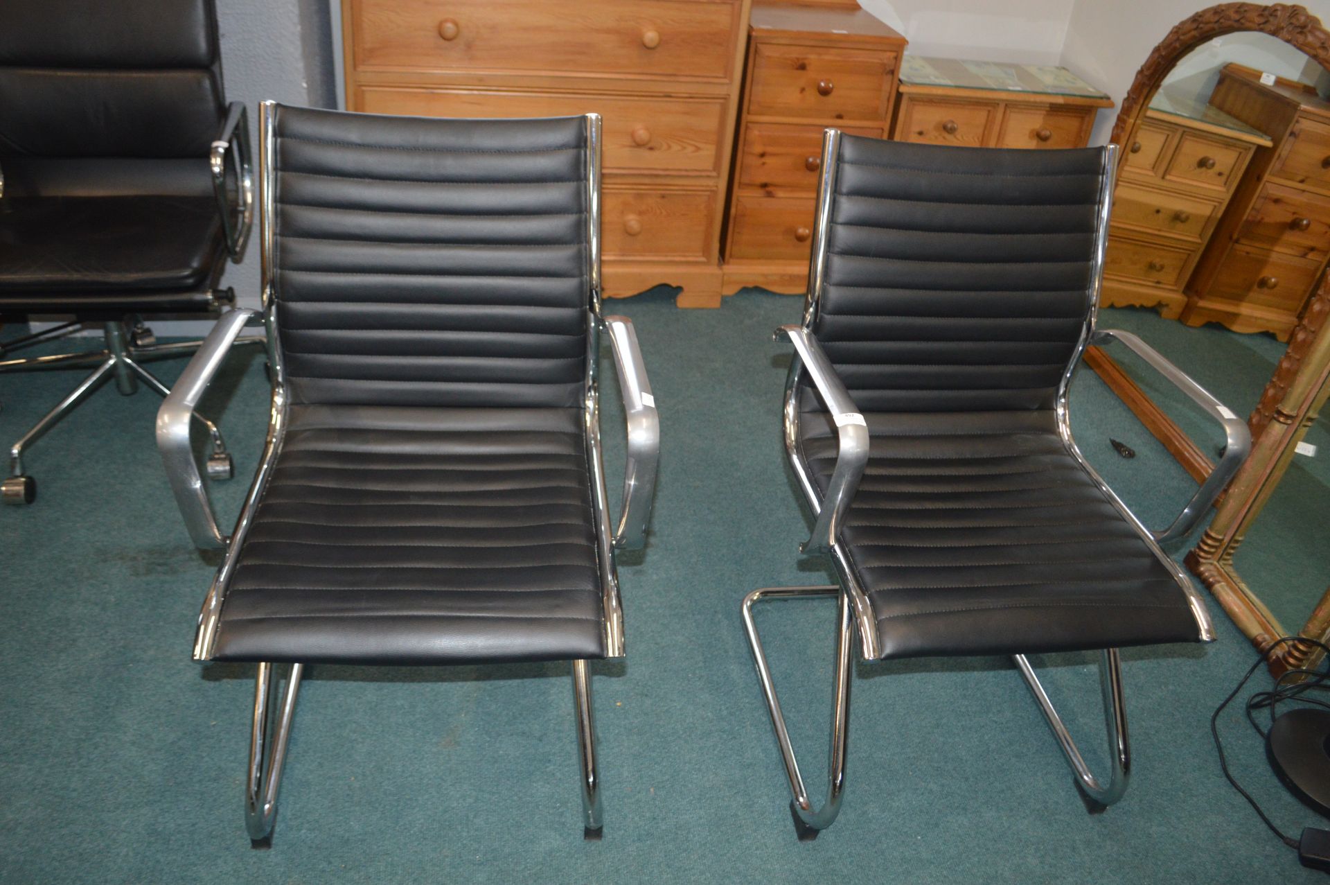 Pair of Chrome Framed Armchairs