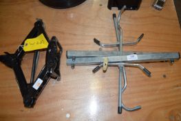 Pair of Ladder Clamps, and a Car Jack