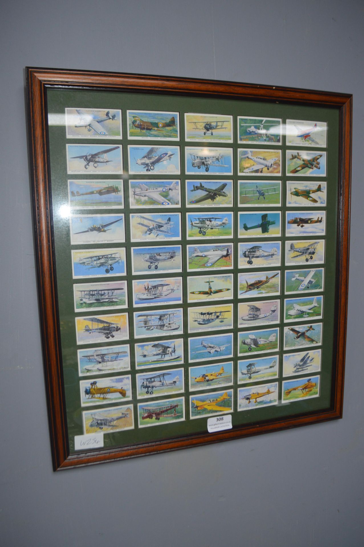 John Players RAF Aircraft Cigarette Cards Framed S