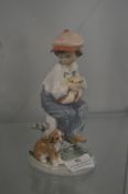 Lladro Figure of a Boy with a Dog
