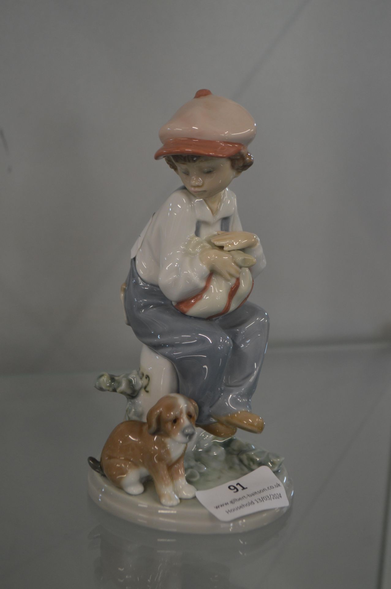 Lladro Figure of a Boy with a Dog