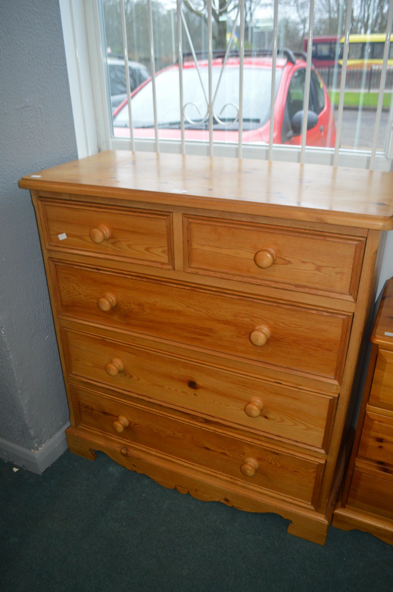 Solid Pine Two Over Three Chest of Drawers