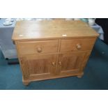 Small Solid Pine Sideboard and Contents