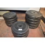 Barbell Weights, 9x 2.5kg, 5x 5kg