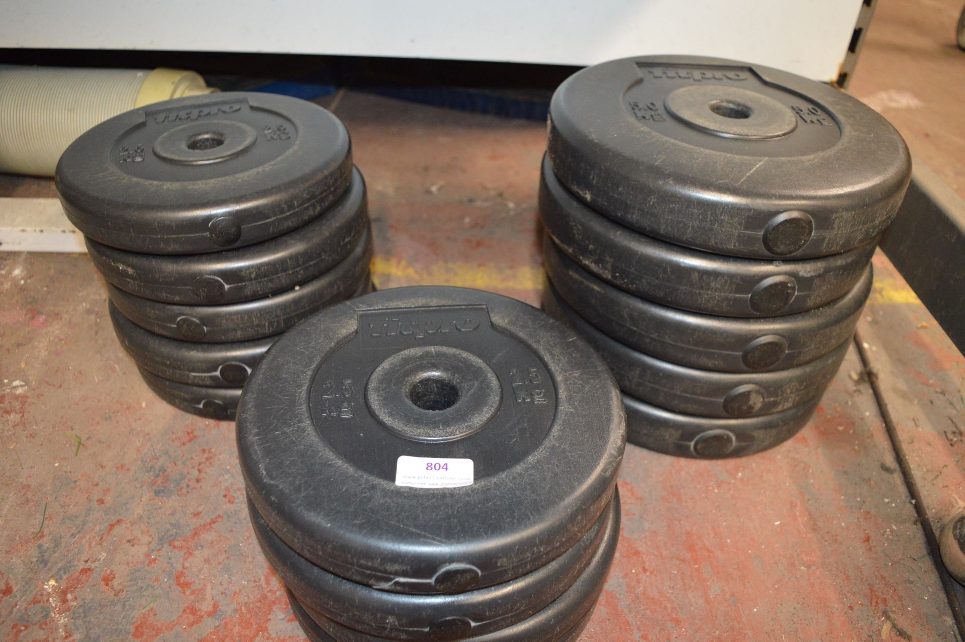 Barbell Weights, 9x 2.5kg, 5x 5kg