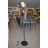 *Floor Lamp with Brass Effect Dome with Black Pole & Stand