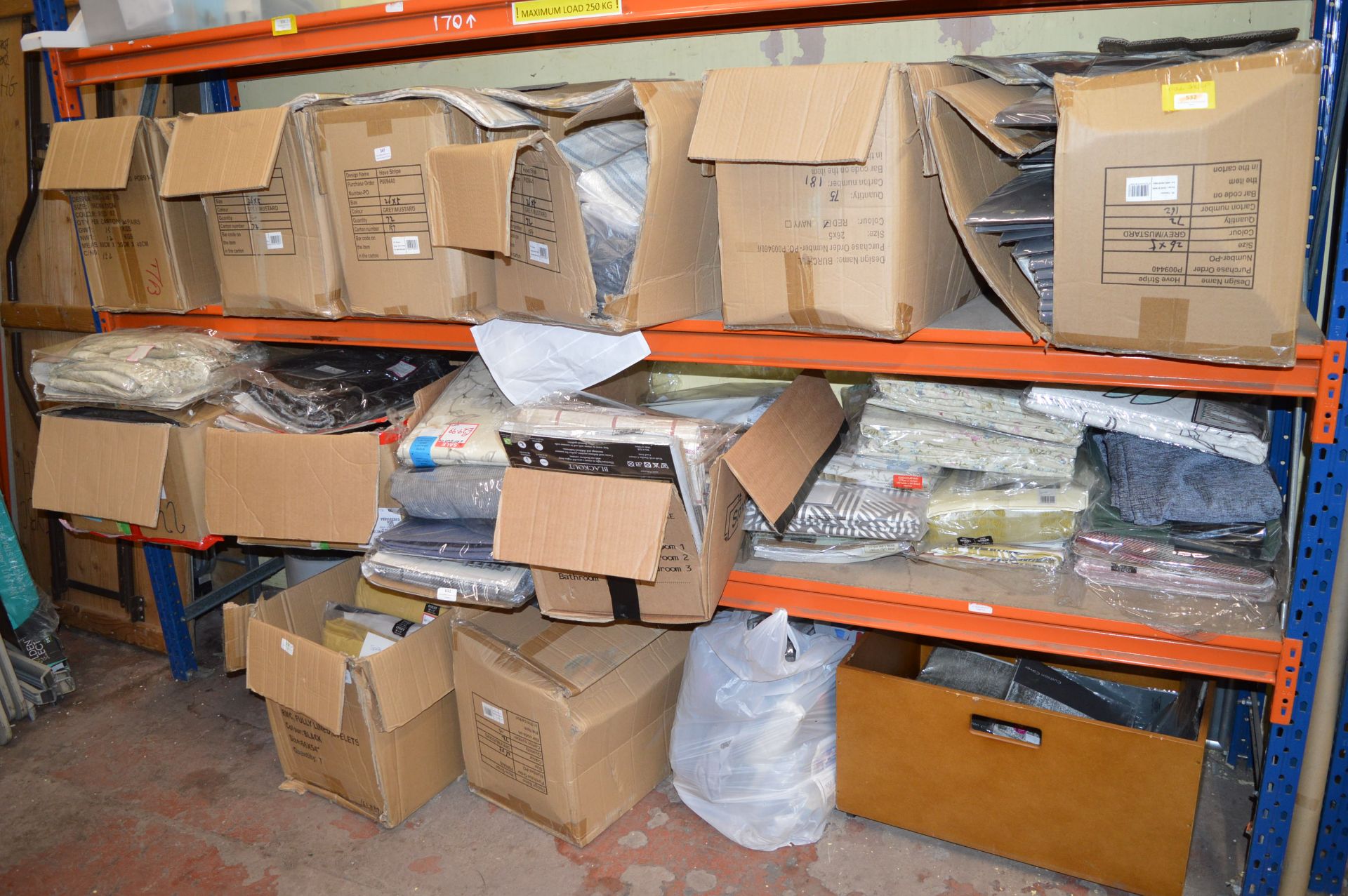 *Contents of Shelf to Include Assorted Curtains (no sets)