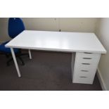 *Contemporary Style Single Pedestal Desk with Left Hand Drawer Pedestal (Location: 64 King Edward