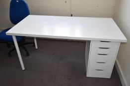 *Contemporary Style Single Pedestal Desk with Left Hand Drawer Pedestal (Location: 64 King Edward