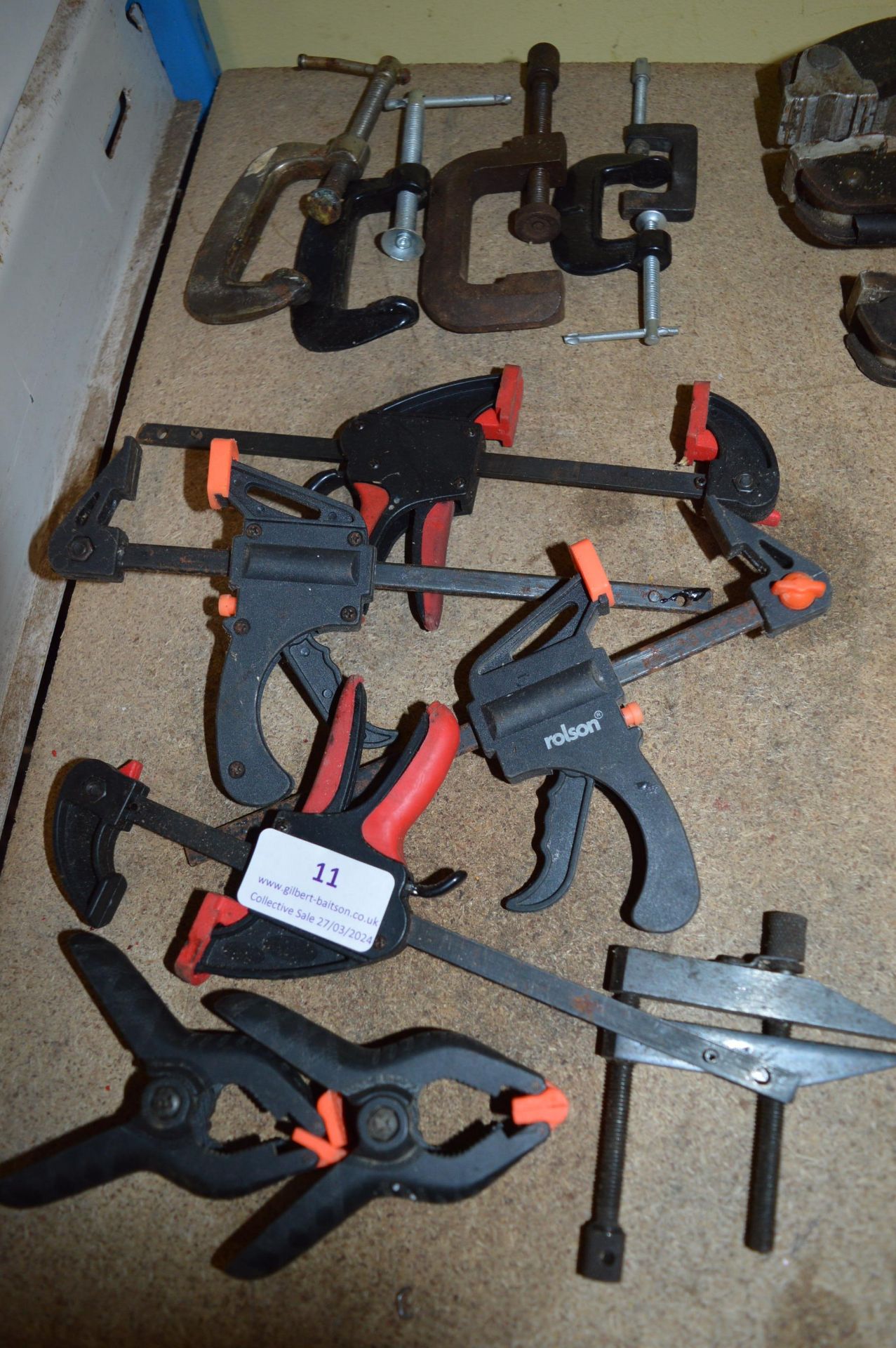 ~10 Assorted Small Clamps