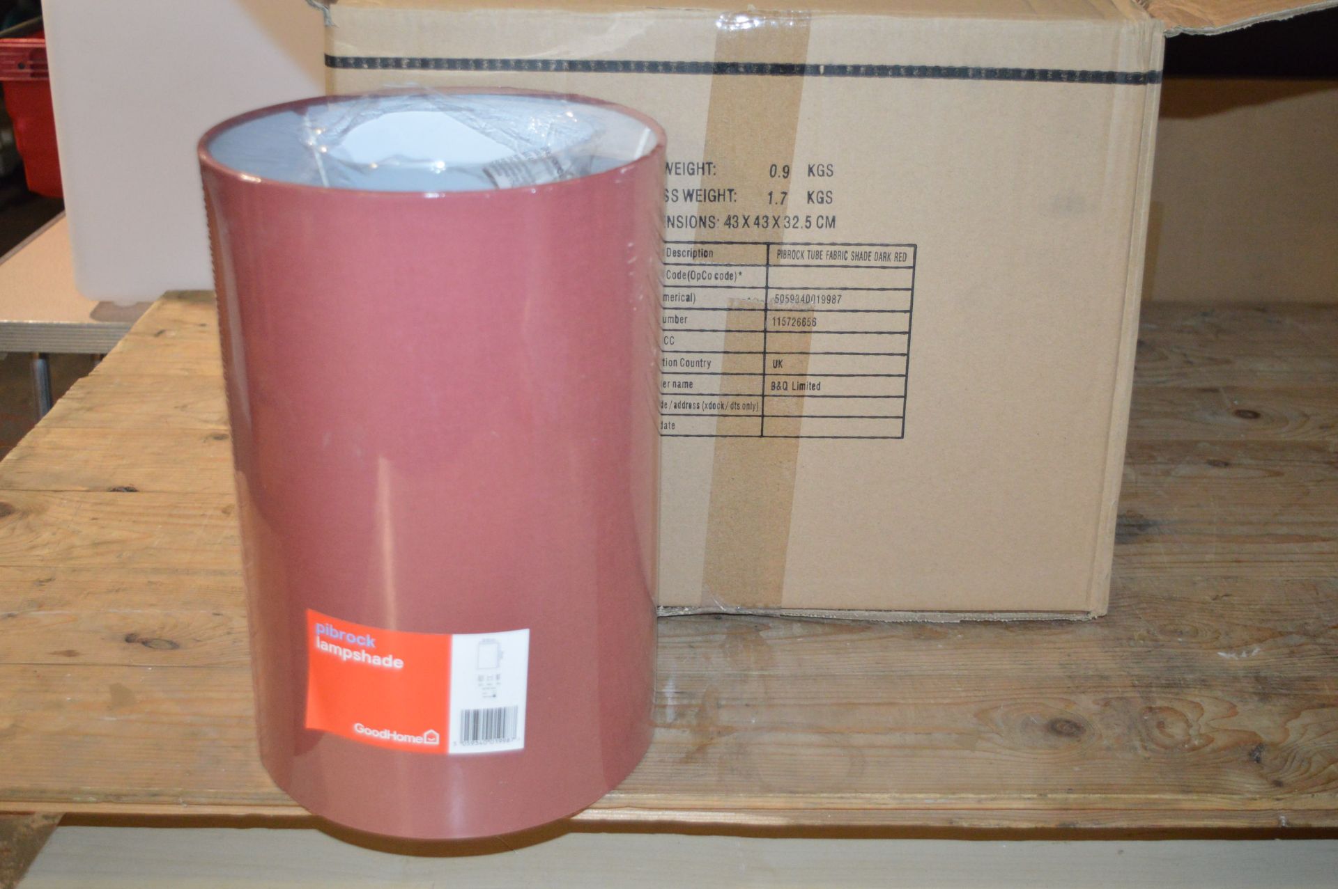 *Box of Four Pibrock Dark Red Tube Fabric Lampshad