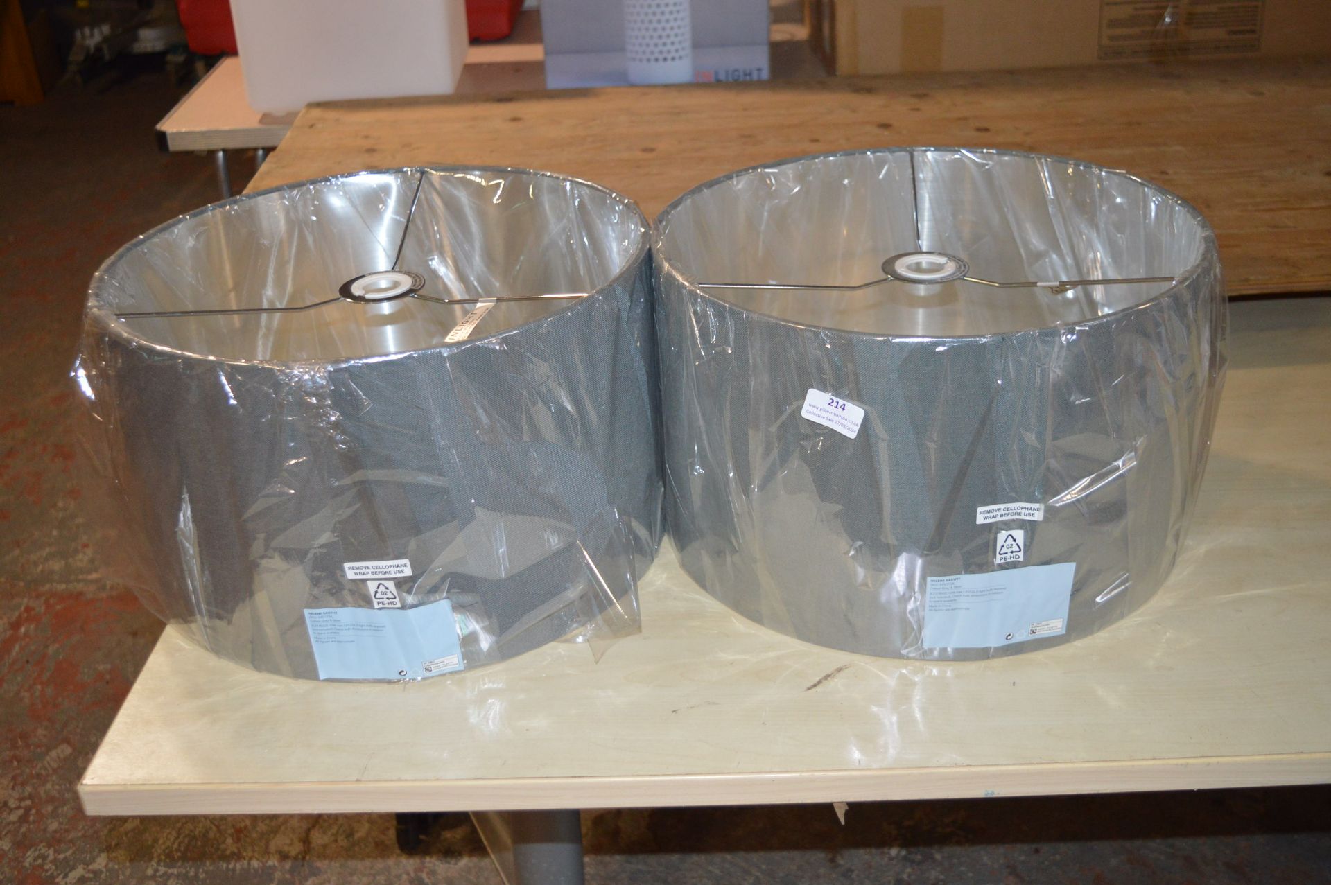 *Two Grey/Silver Lampshades