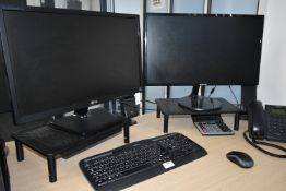 *Dell OptiPlex 990 Desktop PC with Windows OS, LG & Samsung Monitors, Logitech Keyboard & Mouse (