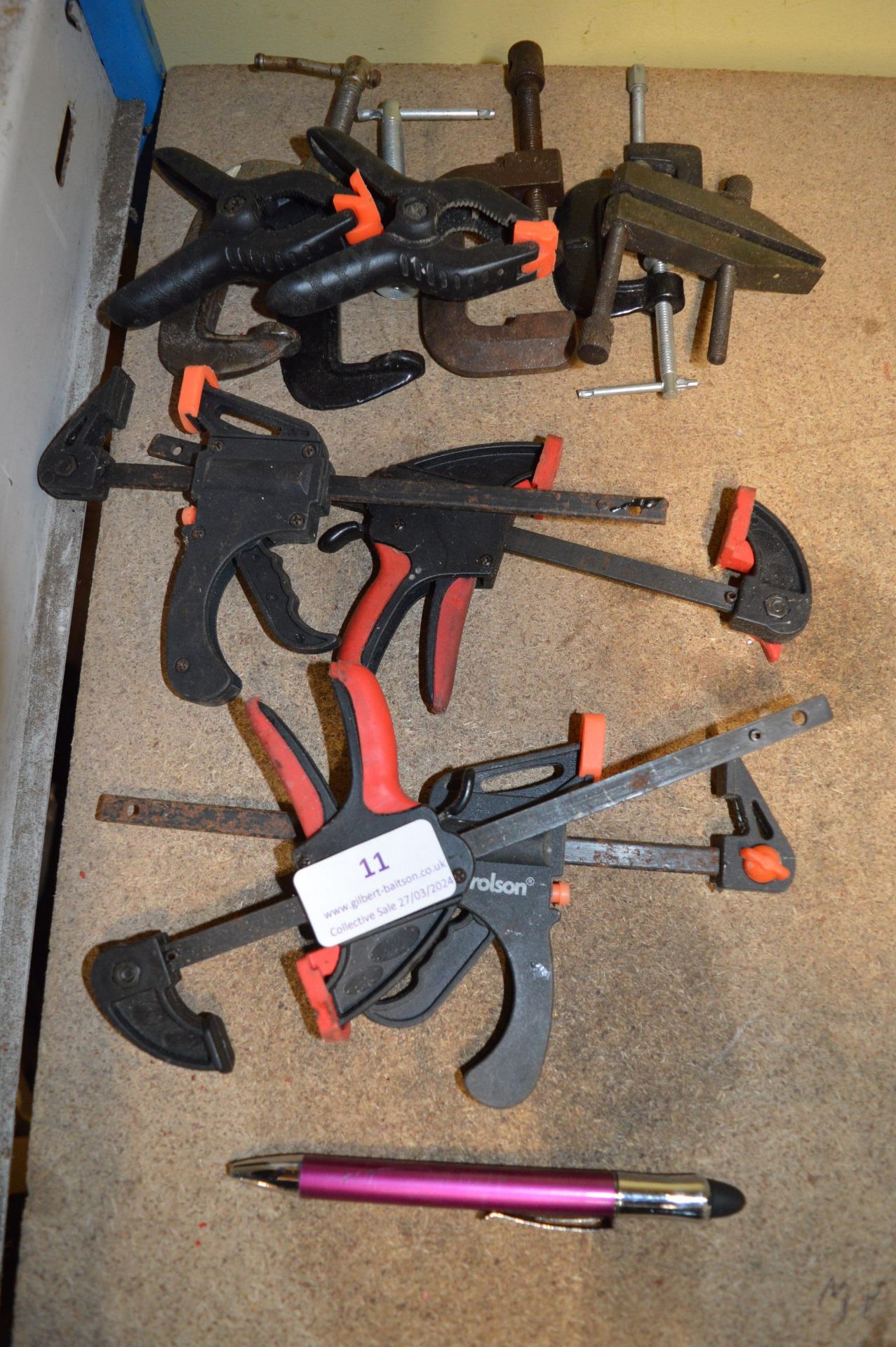 ~10 Assorted Small Clamps - Image 2 of 2