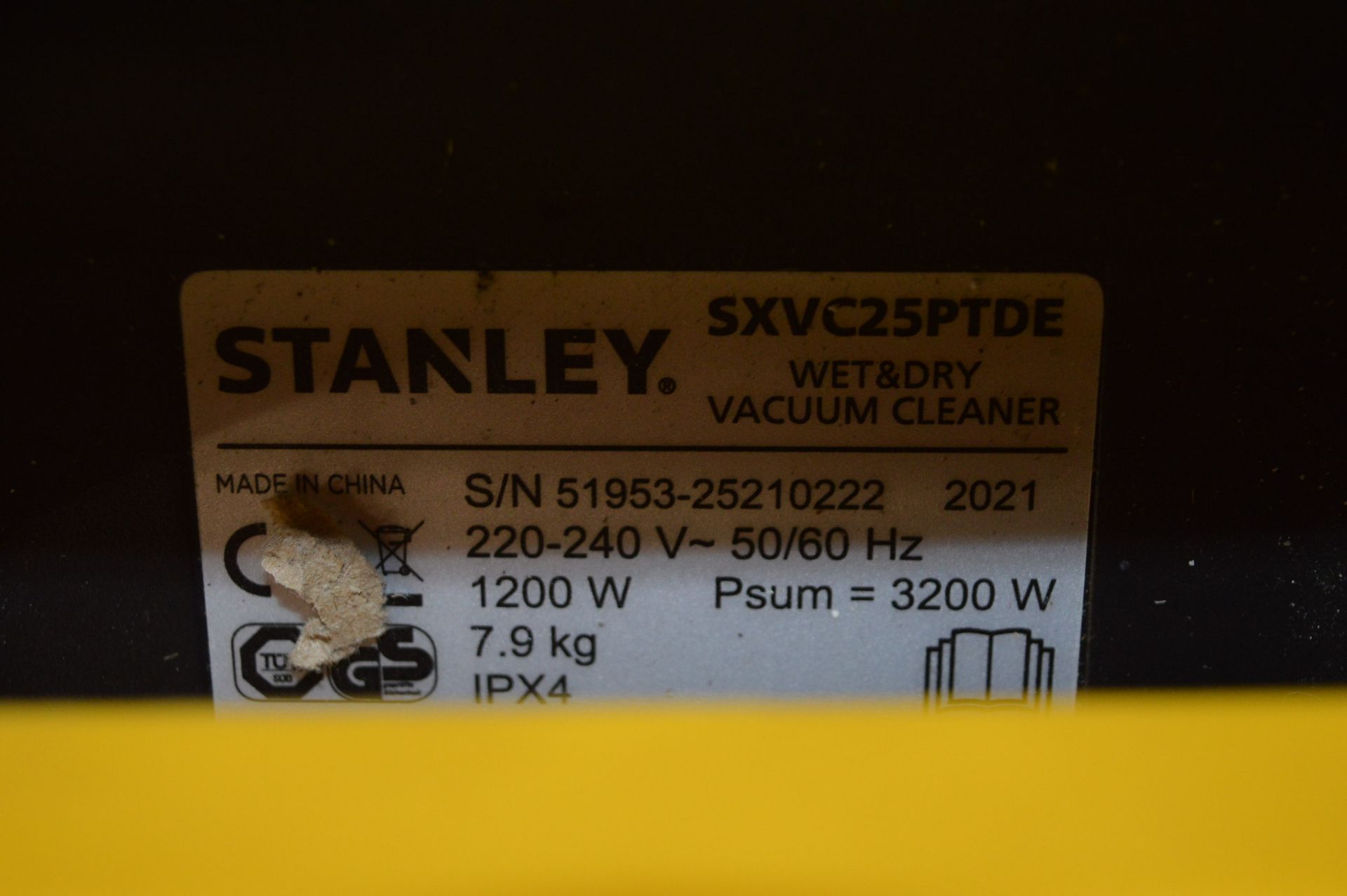 Stanley SXVC25PTDE Wet & Dry Vacuum Cleaner - Image 3 of 3