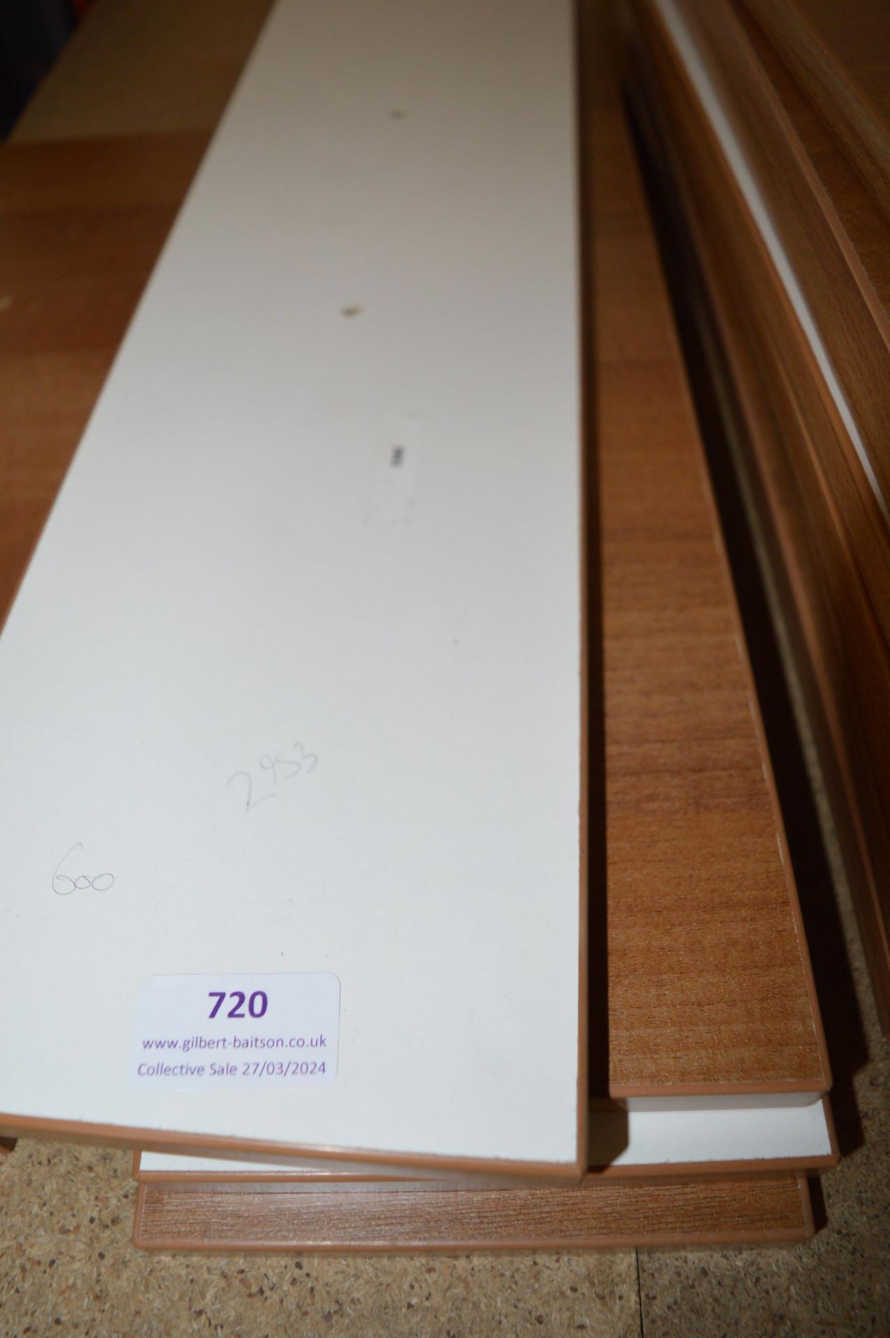 Four 600x140mm Rosewood Drawer Fronts