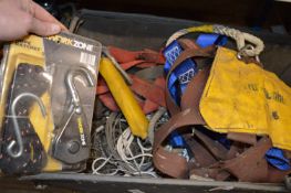 Box of Assorted Ropes Including Work Zone Rope Rat