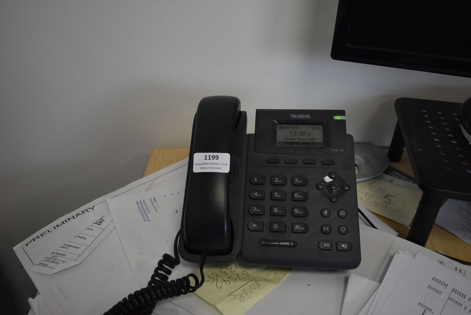 *Four Yealink T19PE2 VOIP Telephones (Location: 64 King Edward St, Grimsby, DN31 3JP, Viewing