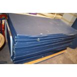 ~25 Blue Floor Mats, and Large Trolley