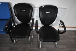 *Pair of Contemporary Style Chrome Framed Reception Chairs (Location: 64 King Edward St, Grimsby,