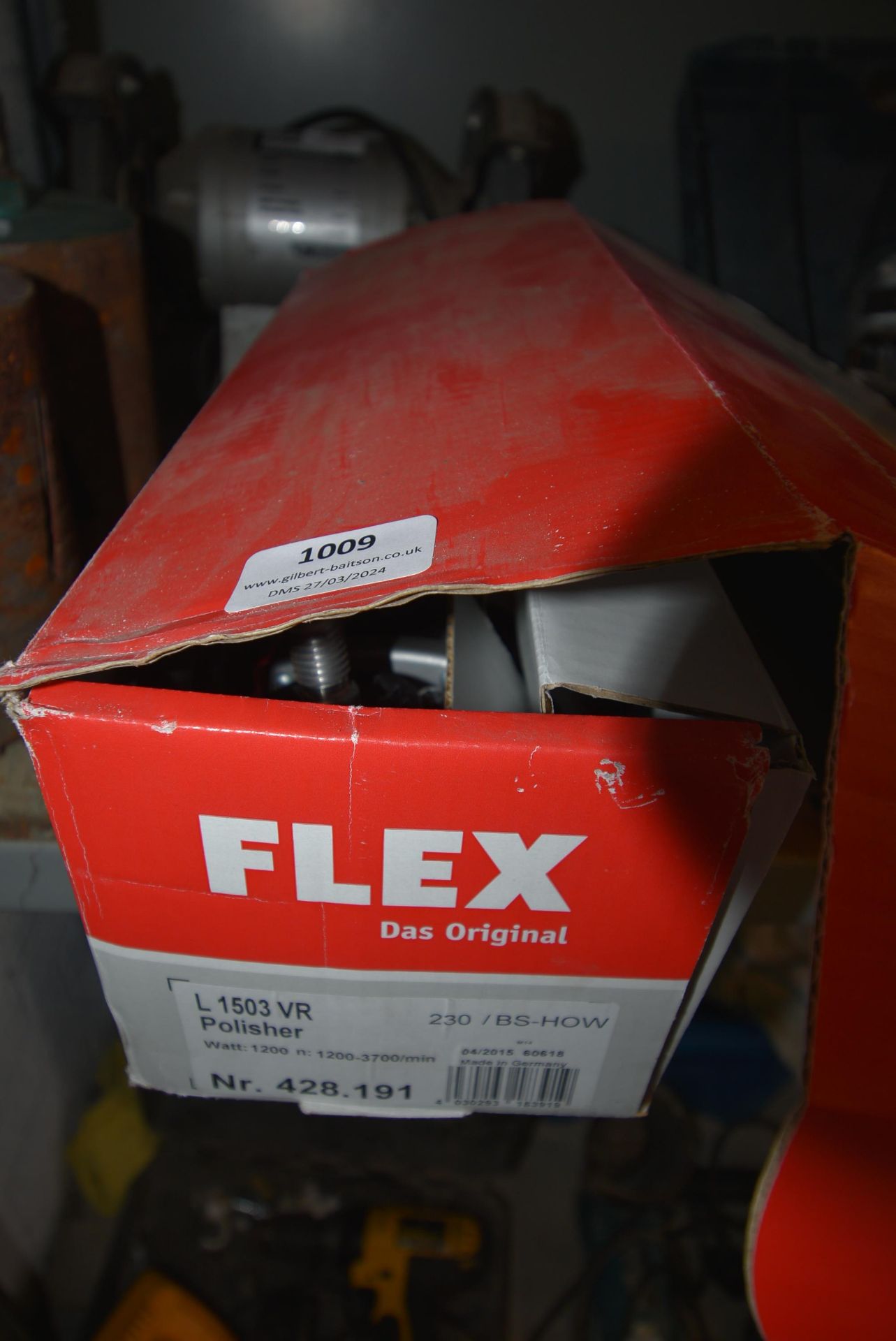 *Flex L1503VR 240v Polisher (new & boxed) (Location: 64 King Edward St, Grimsby, DN31 3JP, Viewing