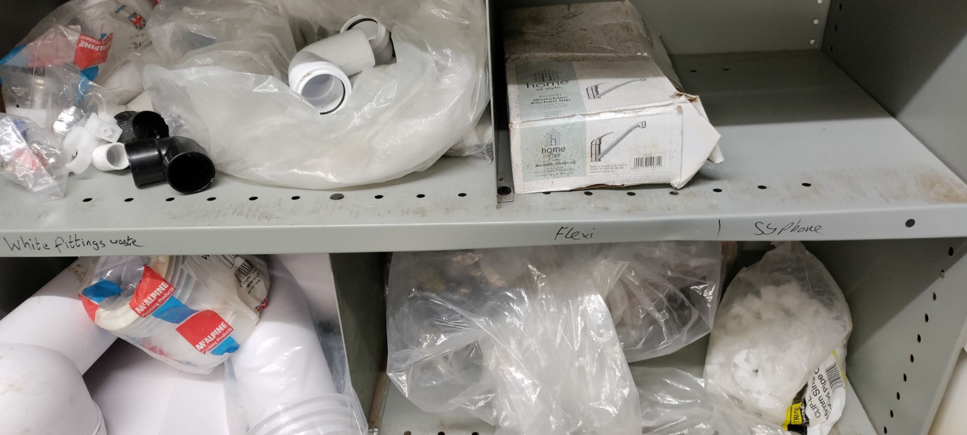 *Contents of Shelving to Include Assorted Plumbing Fittings, Toilet Connectors, Sink Connectors, TRV - Image 2 of 5