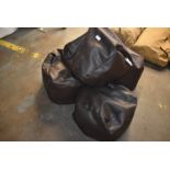 *Four Brown Faux Leather Beanbag Cubes