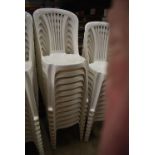 *Twelve Stackable Plastic Bistro Style Chairs