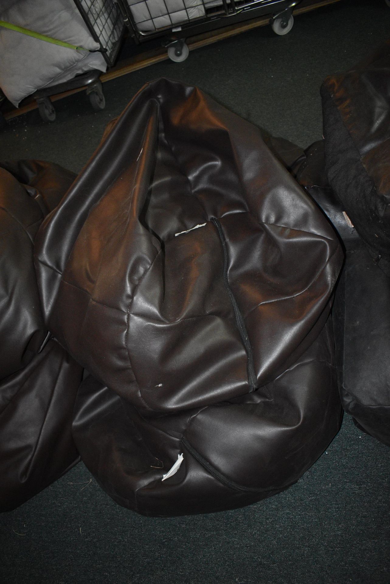 *Three Brown Faux Leather Beanbags - Image 2 of 2