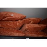*Eight Terracotta Dralon Scatter Cushions