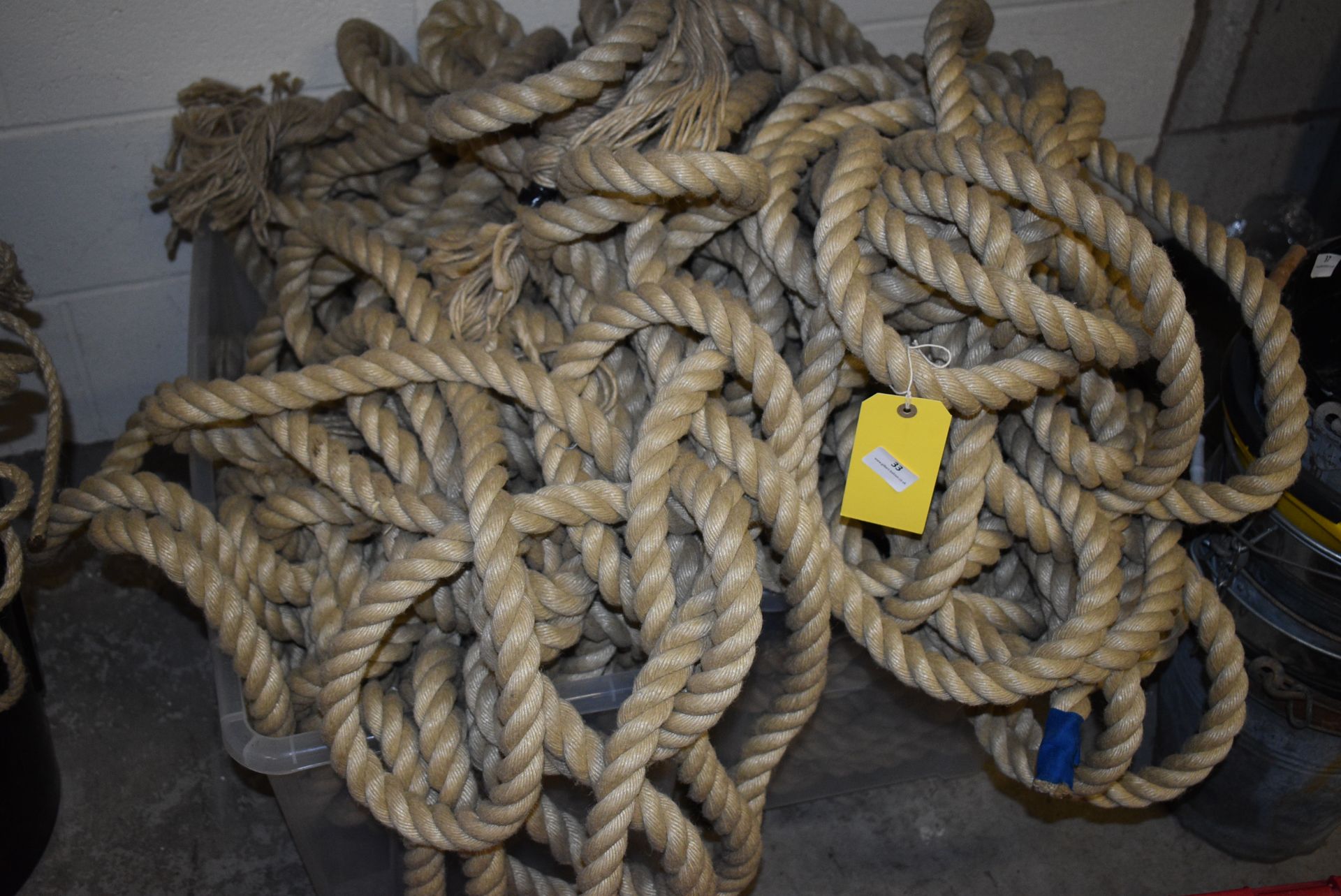 *Two Plastic Crates Containing Decorative Natural Rope