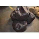 *Four Brown Faux Leather Beanbag Cubes