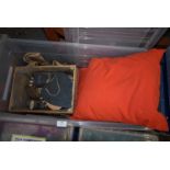 *Plastic Crate Containing Slate Signs, Scatter Cushions, etc.