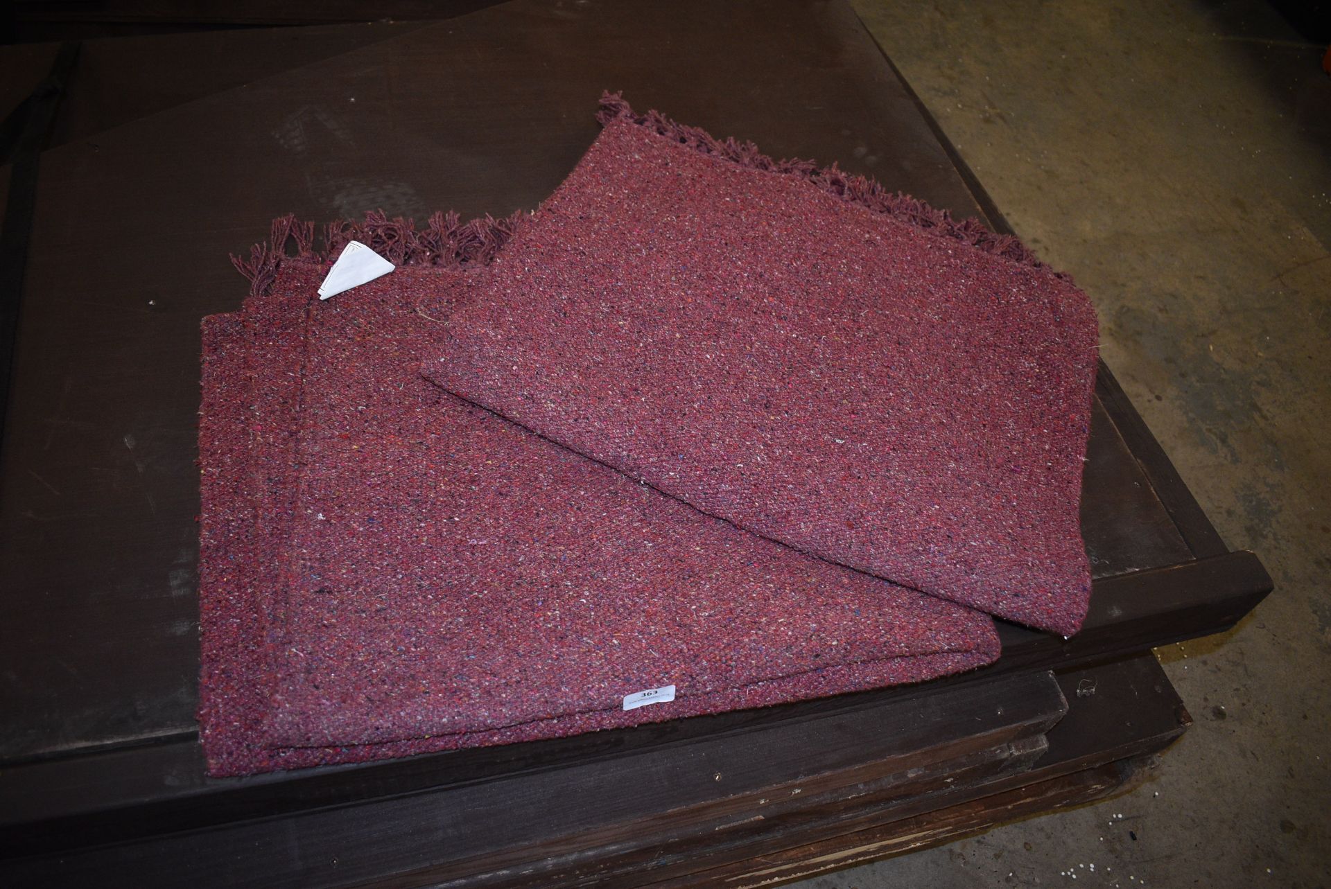 *Pair of 1200x1800 Natural Fibre Wine Coloured Rugs