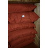 *Six Terracotta Hessian Style Scatter Cushions