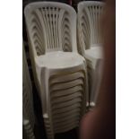 *Twelve Stackable Plastic Bistro Style Chairs