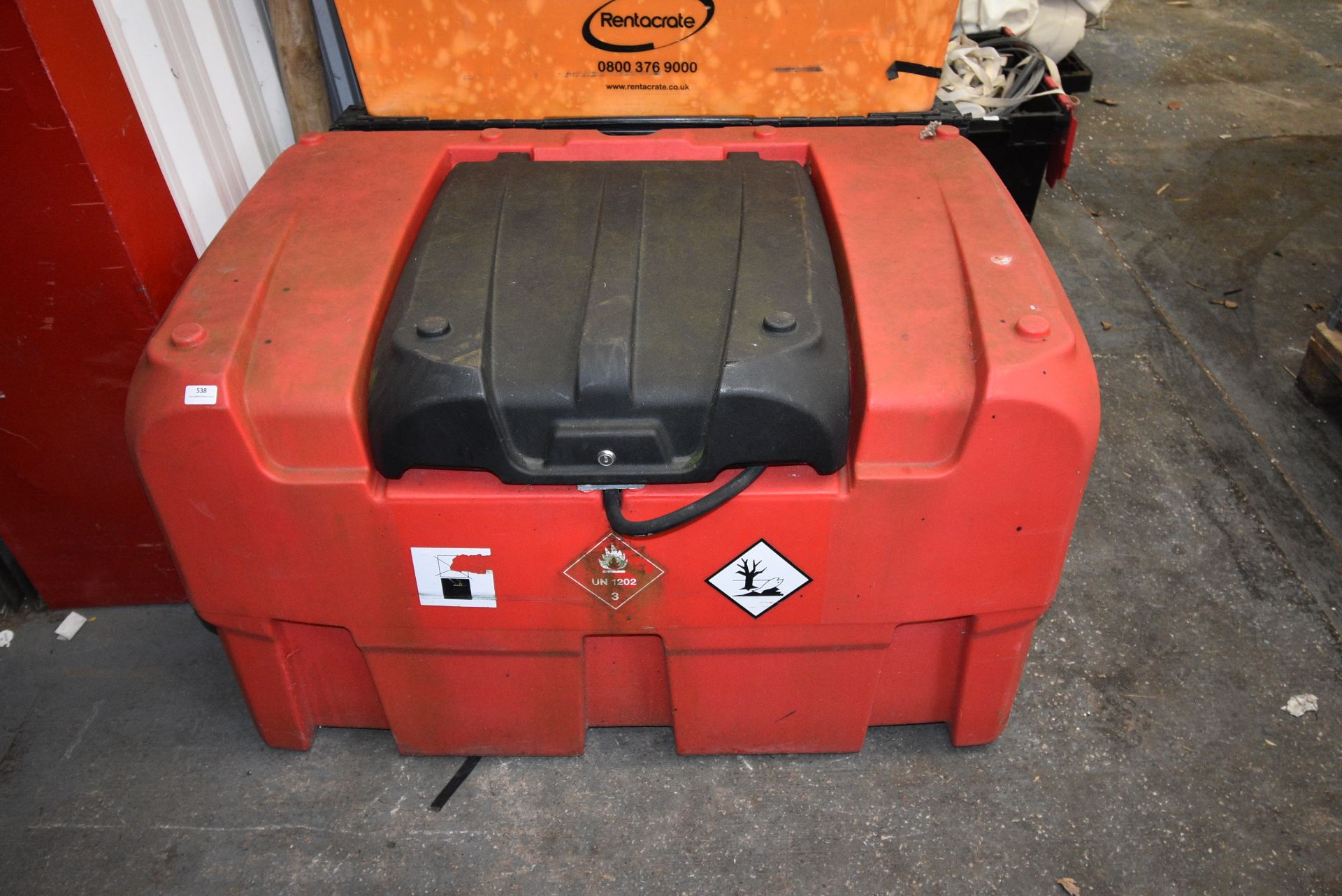 *Bunded Red Diesel Storage Tank with High Pressure Delivery Hose and Fuel Gauge to suit Commercial - Image 2 of 5